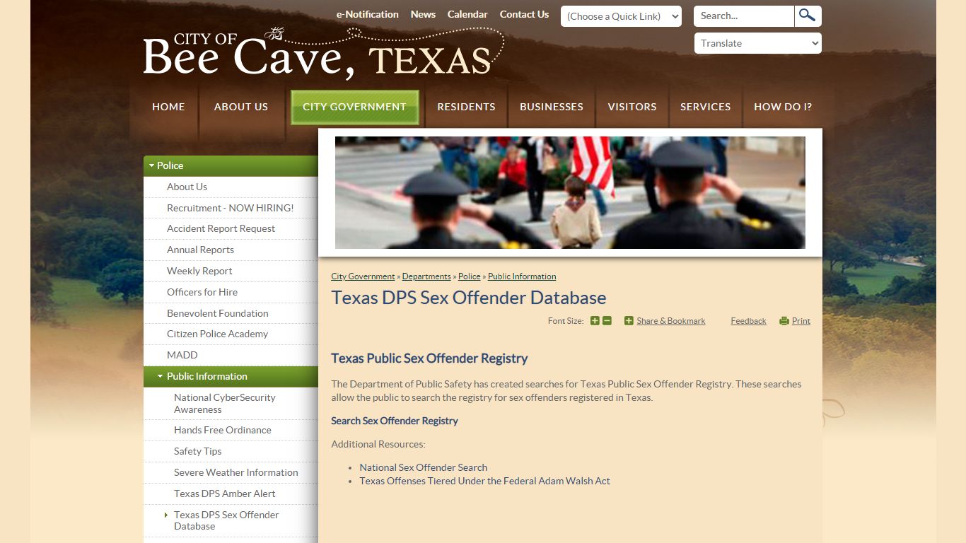 Texas DPS Sex Offender Database | Bee Cave, TX